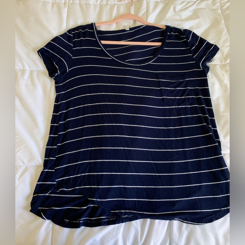 Navy Blue Striped Tee